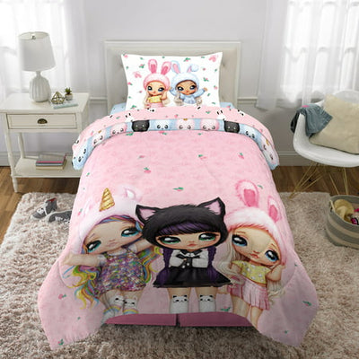 Na! Na! Na! Surprise Kids Microfiber Bed-in-a-Bag Bedding Bundle Set, Comforter and Sheets, Pink