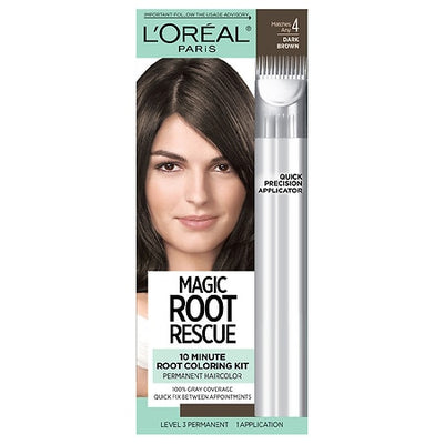 L\'Oreal Paris Root Rescue 10 Minute Root Coloring Kit, 4 Dark Brown