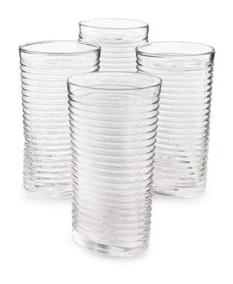The Cellar Set of 4 Clear Ribbed Highball Glass