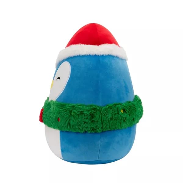 Squishmallows 12\" Puff Blue Penguin with Wreath and Hat Medium Plush