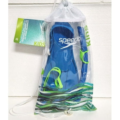 Speedo Kids  Sea Seeker MSF Snorkel Set Blue/Green - L/XL