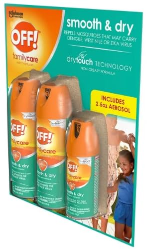 OFF! Familycare Smooth &amp; Dry Insect Repellent Aerosol, Powder Dry Formula, Bug Spray with Long Lasting Protection from Mosquitoes (2) 6 Ounce &amp; (1) 2.5 Ounce