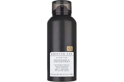 Kristin Ess Ultra Fine Workable Hairspray with Heat Protectant, Buildable + Flexible Hold - 6.7 oz