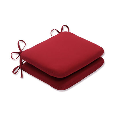 Pillow Perfect - 355528 Outdoor/Indoor Pompeii Round Corner Seat Cushions, 18.5\" x 15.5\", Red, 2 Pack