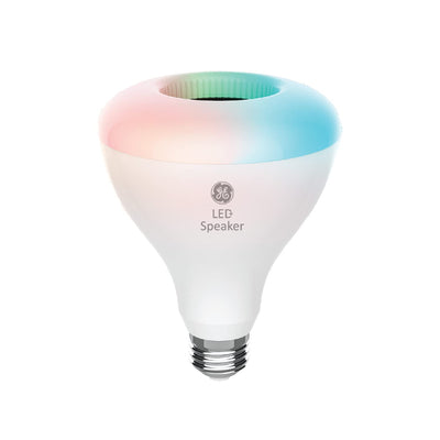 GE LED+ Color Changing Speaker LED Light Bulb with Remote, 10W, Soft White + Multicolor, BR30 Indoor Floodlight (1 Pack)