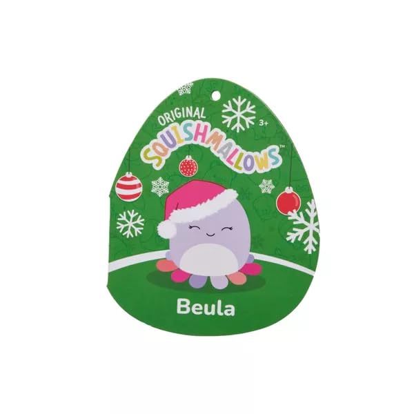 Squishmallows 12\" Beula Purple Octopus with Santa Hat Medium Plush