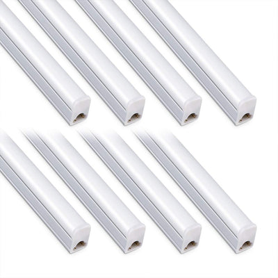 Kihung 8 Pack LED Shop Light Fixture 2FT 6500K 10W 1100LM, T5 Super Bright White LED Tube Strip for Garage, Workshop, Ceiling, Under Cabinet Light, Frosted Cover, Linkable, with ON/Off Switch
