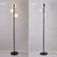 MichiDeco Floor Lamp, Mid-Century Floor Light, 3-Light Globes Lamp for Bedroom or Living Room,Black