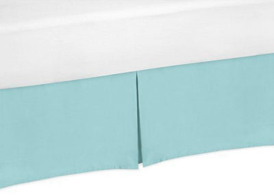 Sweet Jojo Designs Turquoise Queen Bed Skirt for Modern Emma Kids Teen Bedding Sets