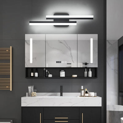 PRESDE 24in Dimmable Modern LED Vanity Light Fixtures for Bathroom Black Vanity Light barCold White 6000K Black-Dimmable 24inch