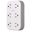 Philips EZFit 6-Outlet Surge Protector Outlet Extender, Wall Tap, Grounded Widely Spaced Outlets, 900 Joules, for Home Office Dorm Essentials, White, SPP6602W/37
