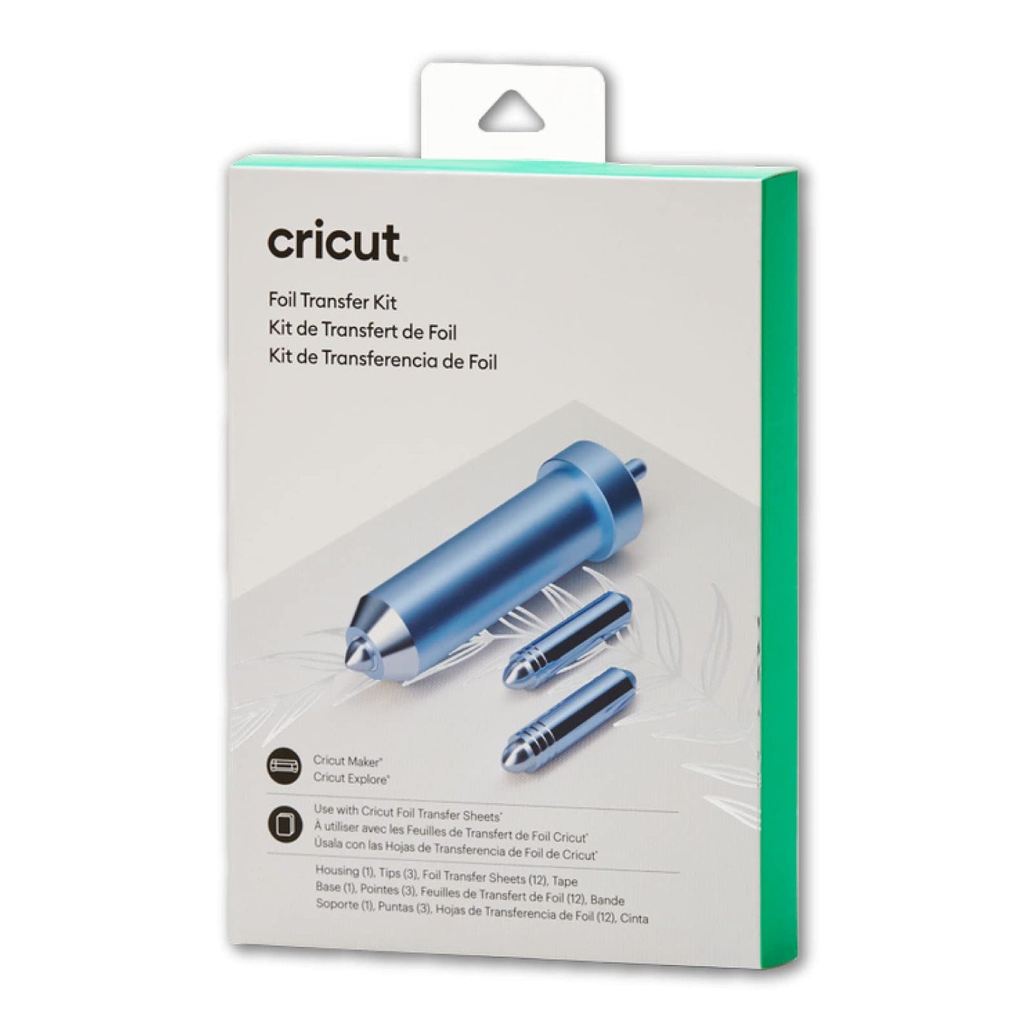 Cricut Foil Transfer Kit, Includes 12 Foil Transfer Sheets, 3 Cricut Tools in 1 with Interchangeable Tips (Fine, Medium &amp; Bold), Tool Housing &amp; Adhesive Tape, For Cricut Maker &amp; Explore Machines