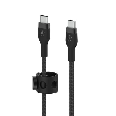 Belkin BoostCharge Pro Flex USB-C Cable with USB-C Connector 10\' Cable + Strap - Slate