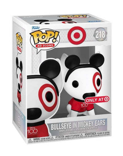 POP! Funko Ad Icons Target Disney 100 Exclusive BULLEYE in Mickey Ears #218 w/Acrylic Case!