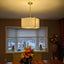 MOTINI 3 Light Drum Pendant Chandelier, Gold Brushed Brass Pendant Light Fixture with Beige Drum Shade, Modern Ceiling Drum Light Fixture for Dining Room Living Room Bedroom