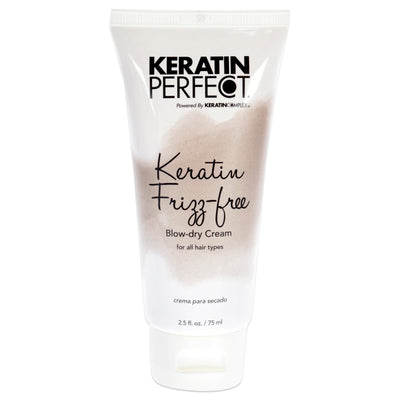 Keratin Perfect Frizz-Free Blow Dry Cream - Hair Treatment Made With Natural And Clean Ingredients - Helps Restore Shine And Smoothness - Ultra Revitalizing Serum Makes Hair More Manageable - 2.5 Oz