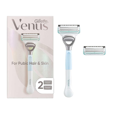 Venus for Pubic Hair &amp; Skin Women\'s Razor + 2 Razor Blade Refills
