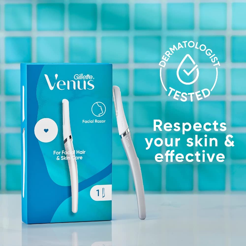 Venus for Facial Hair &amp; Skin Care Exfoliating Dermaplaning Razor + 2 Blade Refills Starter Kit - 3ct
