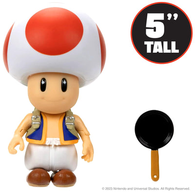 Nintendo The Super Mario Bros. Movie Toad Figure with Frying Pan Accessory