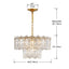 AGV LIGHTING CH010 Crystal Chandelier, Vintage Pendant Chandelier Lighting with 4-Lights, D18 x H10, 2- Tier Glass Shade & Copper Finish