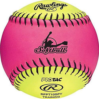 Rawlings | Soft Fastpitch Training Softball | 10" Pink/Optic Yellow | RFPT10SPY |