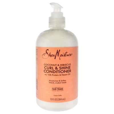 SheaMoisture Curl &amp; Shine Conditioner Coconut &amp; Hibiscus, for Thick, Curly Hair to Moisturize &amp; Soften, 13 oz
