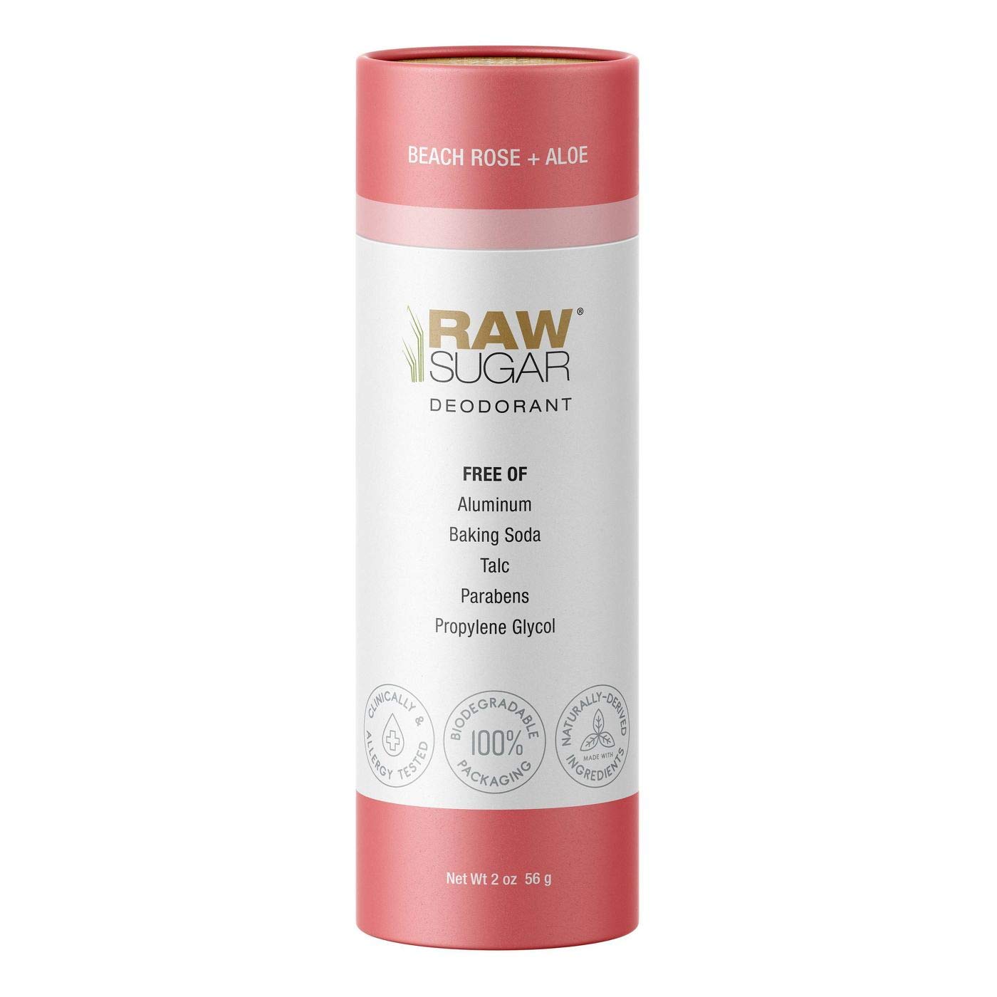 Raw Sugar Beach Rose + Aloe Aluminum Free Deodorant  - 2oz
