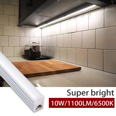Kihung 8 Pack LED Shop Light Fixture 2FT 6500K 10W 1100LM, T5 Super Bright White LED Tube Strip for Garage, Workshop, Ceiling, Under Cabinet Light, Frosted Cover, Linkable, with ON/Off Switch