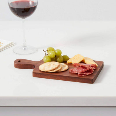 10" x 5" Distressed Wooden Single Serve Mini Cheese Board Wine, Cheese Board, Unique, Elegant Charcuterie Board with Paddle Holder