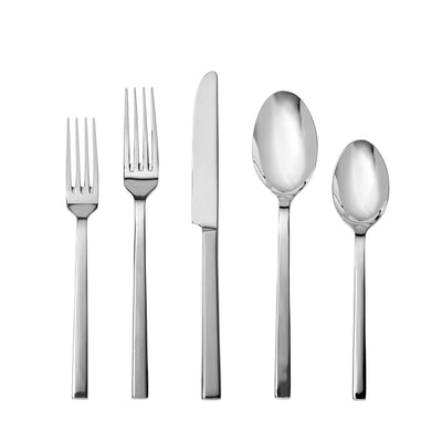 Fortessa Viggo Stainless Steel Flatware, Mirrored Stainless Steel, 18 Piece Place Setting, Service for 4