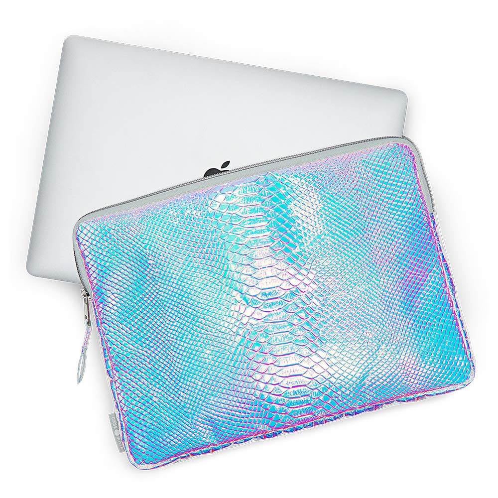 Case-Mate Laptop Sleeve 16” - Laptop Carrying Case with Textured Exterior, Satin Interior, Metallic Zipper - Protective Laptop Bag for MacBook Pro 16 inch/Air, HP, Asus, Dell - Iridescent Snake