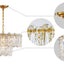 AGV LIGHTING CH010 Crystal Chandelier, Vintage Pendant Chandelier Lighting with 4-Lights, D18 x H10, 2- Tier Glass Shade & Copper Finish