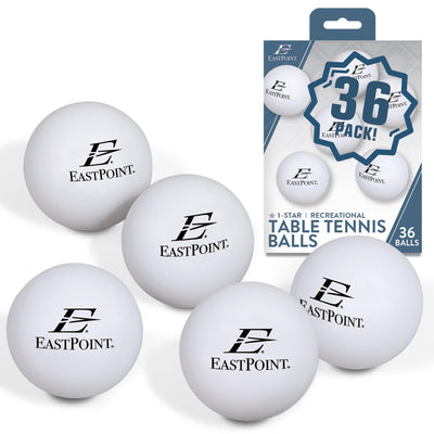 EastPoint Sports 40mm 1-Star Table Tennis Ball Set - 36 Pack of Recreational Ping Pong Balls