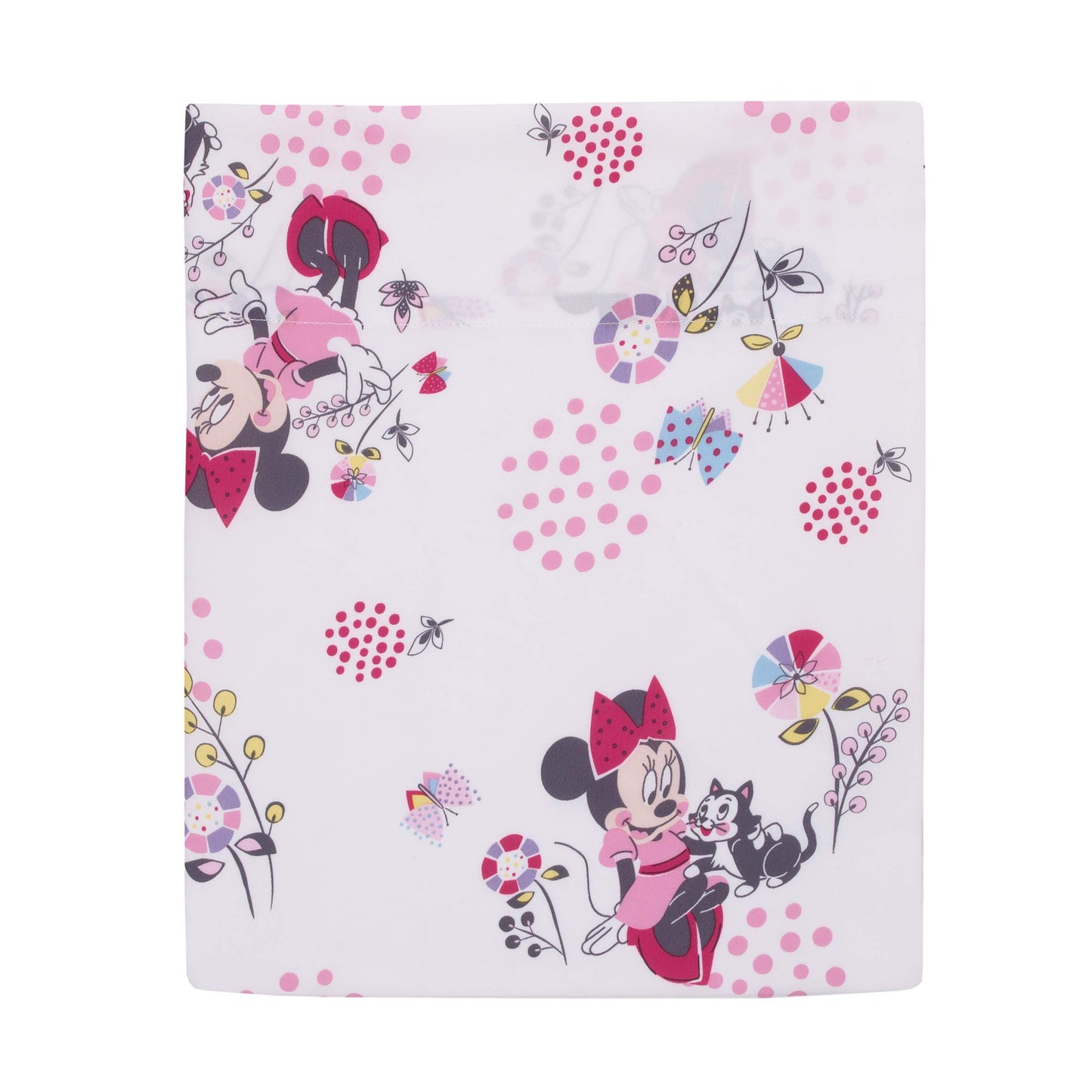 Disney Minnie Mouse - Minnie in Pink 4Piece Toddler Bed Set - Comforter, Reversible Pillowcase, Flat Top Sheet &amp; Fitted Bottom Sheet, Pink, Aqua, White,