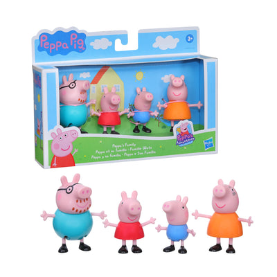 Peppa Pig Peppa's Adventures Peppa's Family Figure 4-Pack Toy, 4 Peppa Pig Family Figures in Iconic Outfits, Ages 3 and up