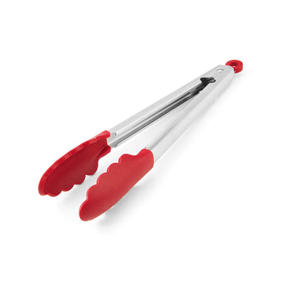 KitchenAid Silicone Stainless Steel Tongs, 12 Inch, Red
