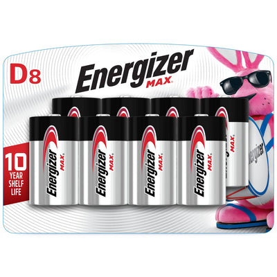Energizer MAX D Batteries (8 Pack), D Cell Alkaline Batteries