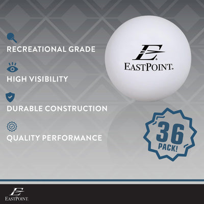 EastPoint Sports 40mm 1-Star Table Tennis Ball Set - 36 Pack of Recreational Ping Pong Balls