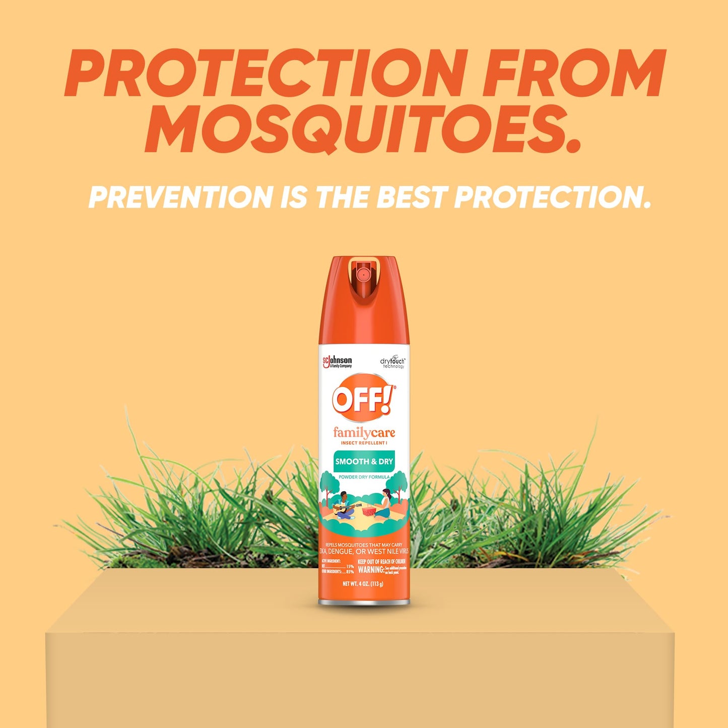 OFF! Family Care Insect &amp; Mosquito Repellent, Bug Spray Containing 15% DEET, Protects Against Mosquitoes, 4 Oz, 2 Count