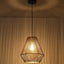 ELYONA Woven Pendant Lights Modern Boho Hanging Lamp with 12" Handwoven Rattan Basket Shade Adjustable Rustic Pendant Light Fixtures for Kitchen Island Farmhouse Dining Room Bar Bedroom Foyer Hallway