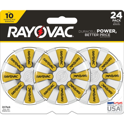 Rayovac Size 10 Hearing Aid Batteries (24 Pack), Size 10 Batteries