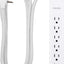 Philips 6-Outlet Surge Protector with 6ft Extension Cord, White