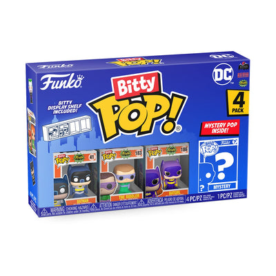 Funko Bitty Pop! DC Mini Collectible Toys 4-Pack - Batman, The Riddler, Batgirl &amp; Mystery Chase Figure (Styles May Vary)