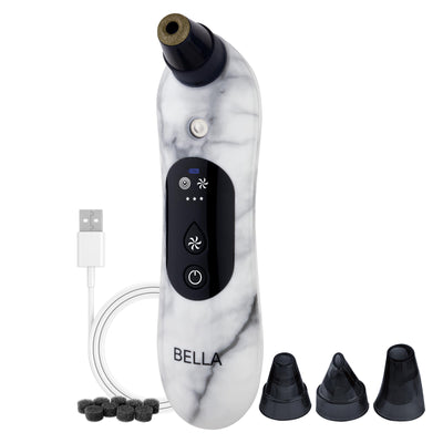 Spa Sciences - Bella Microderm Pore Extractor & Nano Mister - 3-in-1 - Exfoliation & Pore Purification - Hydrating, Refreshing, Soothing - for All Skin Types - USB Charging