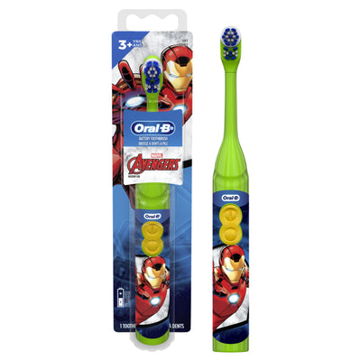 Oral-B Kids\' Battery Toothbrush featuring Marvel\'s Avengers - Soft Bristles - for Kids 3+