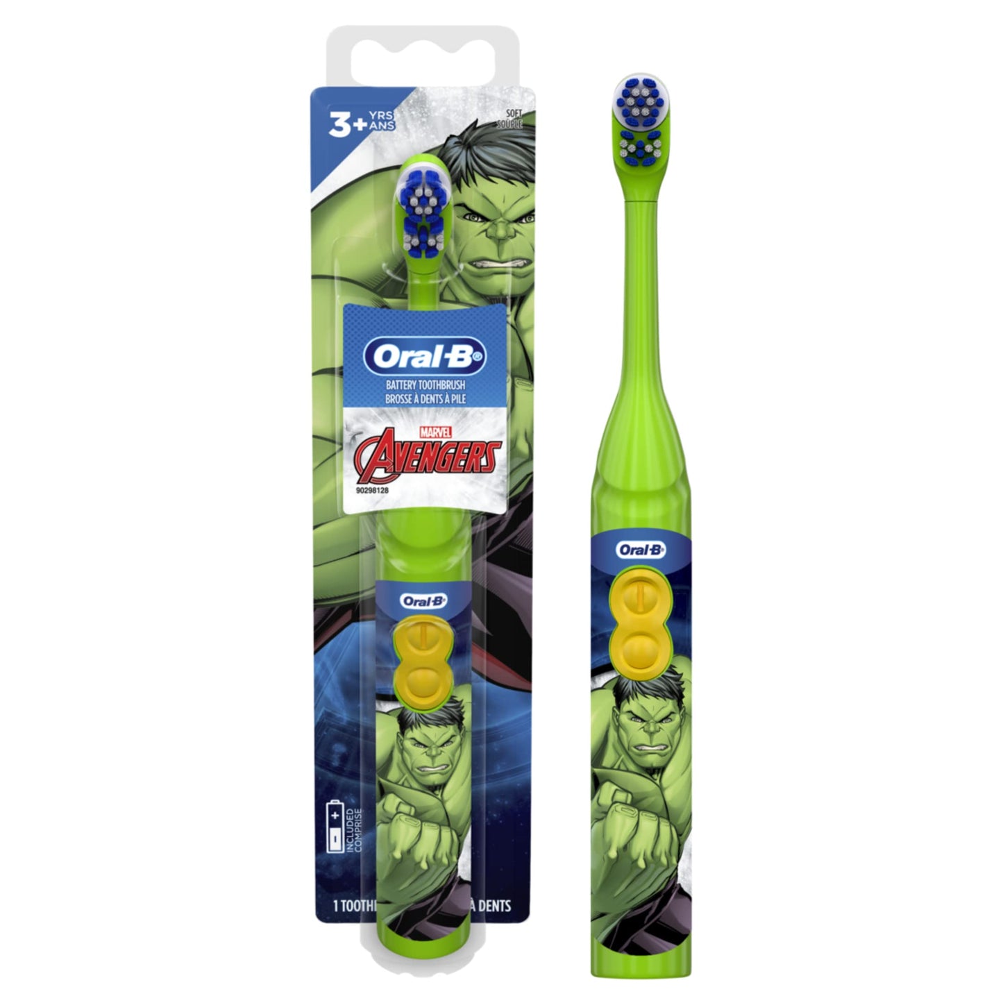 Oral-B Kids\' Battery Toothbrush featuring Marvel\'s Avengers - Soft Bristles - for Kids 3+