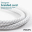 Philips 8-Outlet Surge 8\' braided cord 2160J Adapter-Spaced - White