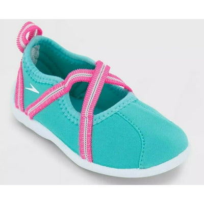 Speedo Toddler Girls  Mary Jane -Water Shoes- Turquoise/Pink Size LARGE 9-10