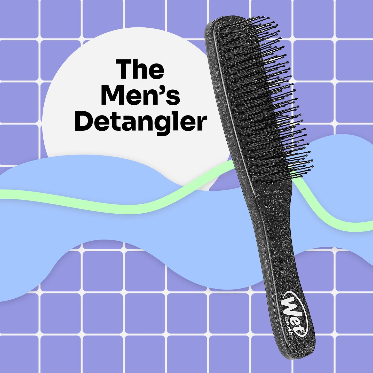 Wet Brush Detangling Hair Brush for Men, Black - Stimulates Scalp &amp; Beard for Fuller Stronger Healthier Hair - Intelliflex Detangler Bristles Promote Hair Growth &amp; Protect from Breakage - Pain-Free