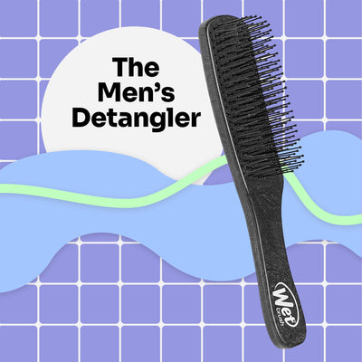 Wet Brush Detangling Hair Brush for Men, Black - Stimulates Scalp &amp; Beard for Fuller Stronger Healthier Hair - Intelliflex Detangler Bristles Promote Hair Growth &amp; Protect from Breakage - Pain-Free